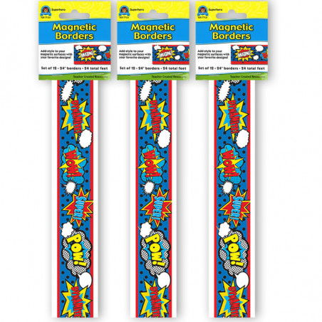 Teacher Created Resources® Superhero Magnetic Borders, 24 Feet Per