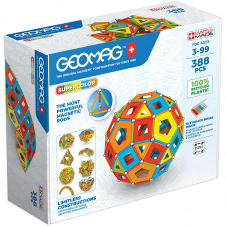 Geomag™ MASTERBOX Supercolor Recycled, 388 Pieces GMW193